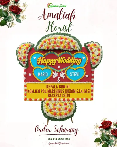 Karangan Papan Bunga Pernikahan di Getasan